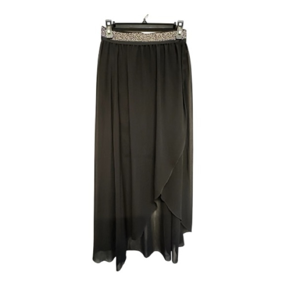 Vintage 80’s/90’s Janice Black Asymmetrical Skirt with Silver Accents
